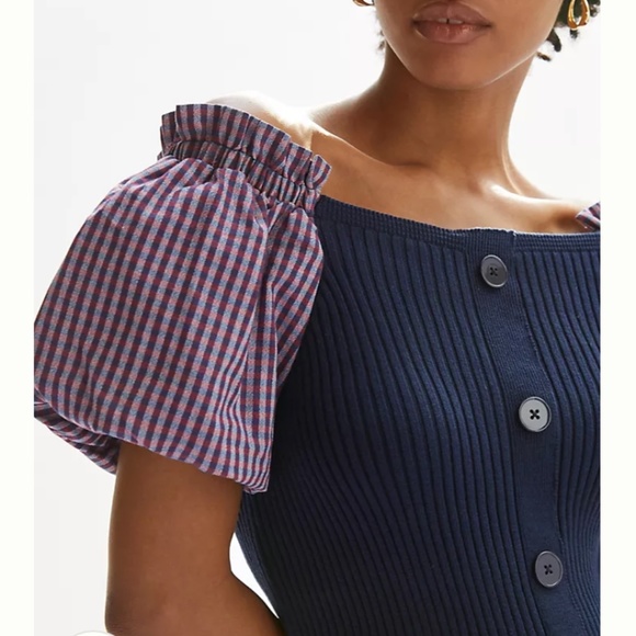 NWT Anthropologie Maeve Puff-Sleeved Mini Dress - Picture 2 of 10